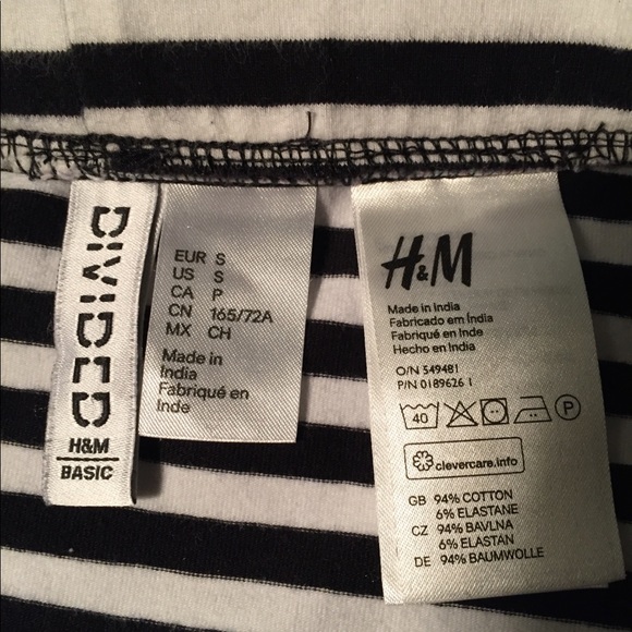 Black and white striped H&M skirt. Cotton. Size S - Picture 2 of 2